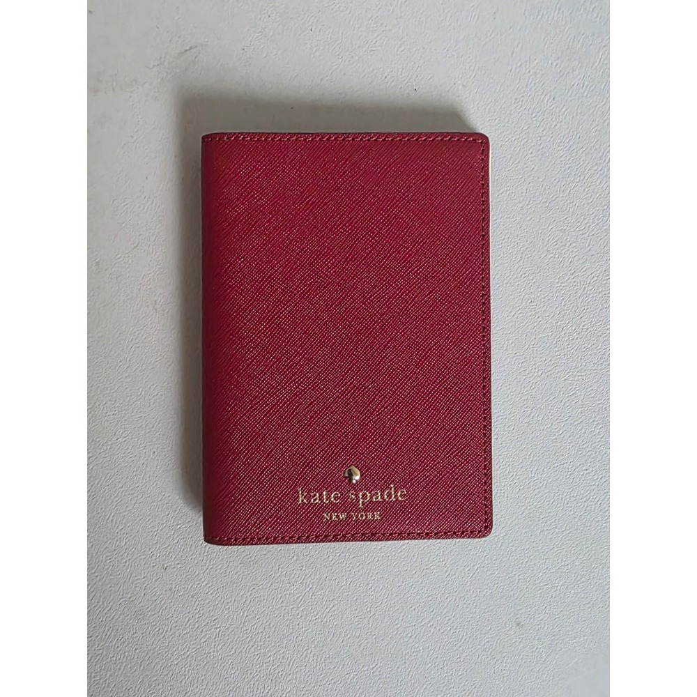 Kate Spade Red Saffiano Leather Passport Holder Travel